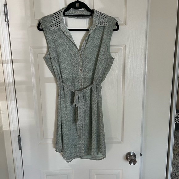 Mint green button up mini dress - Picture 7 of 10